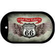 Route 66 Wings Get Your Kicks Novelty Metal Dog Tag Necklace DT-8574