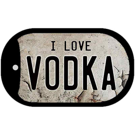 I Love Vodka Novelty Metal Dog Tag Necklace DT-8582