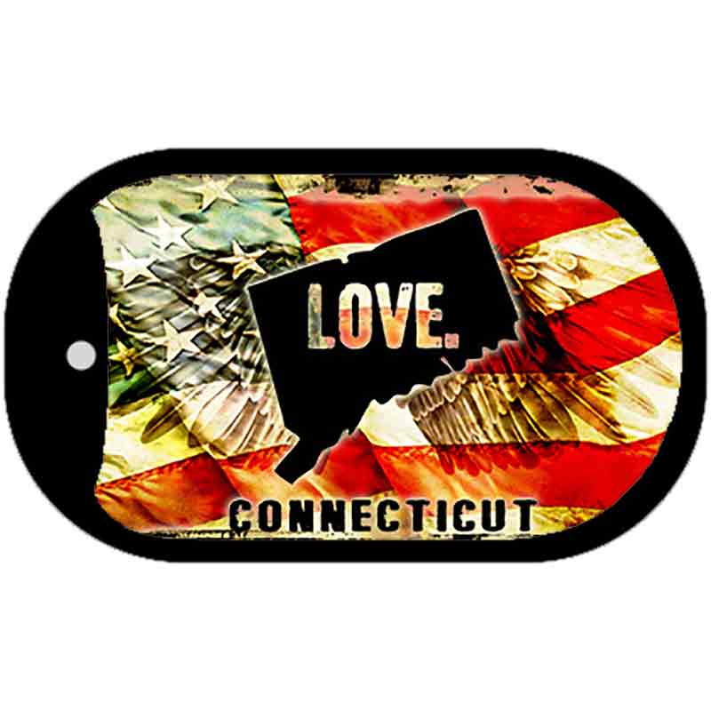 Connecticut Love Metal Novelty Dog Tag Necklace DT-8593