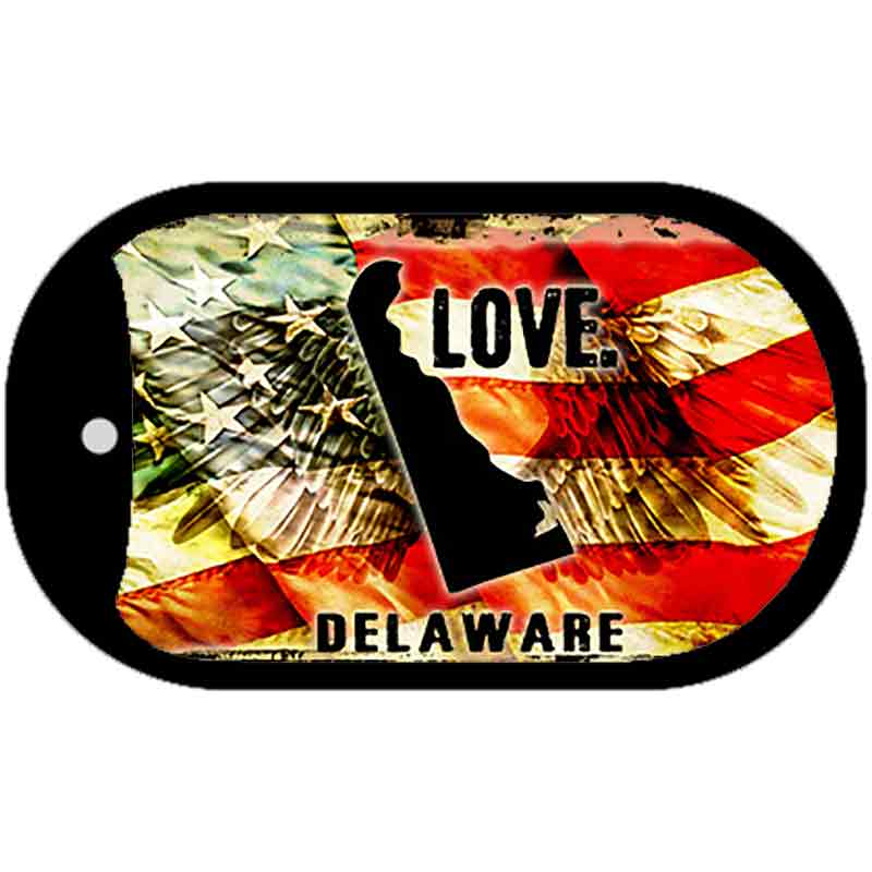 Delaware Love Metal Novelty Dog Tag Necklace DT-8594