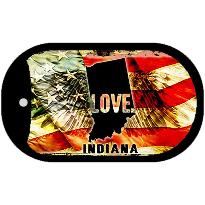 Indiana Love Metal Novelty Dog Tag Necklace DT-8600