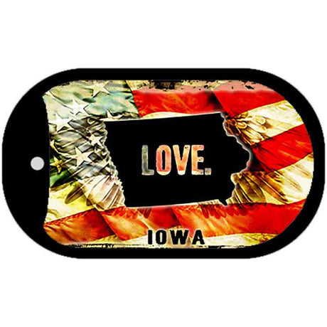 Iowa Love Metal Novelty Dog Tag Necklace DT-8601