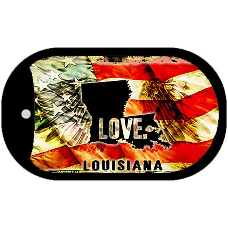 Louisiana Love Metal Novelty Dog Tag Necklace DT-8604