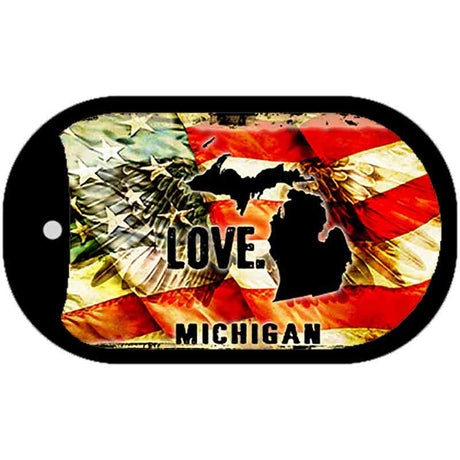 Michigan Love Metal Novelty Dog Tag Necklace DT-8608