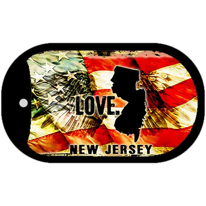 New Jersey Love Metal Novelty Dog Tag Necklace DT-8616