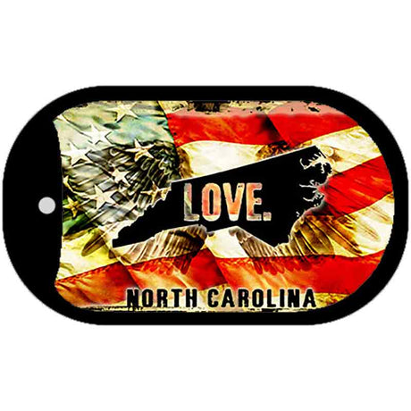 North Carolina Love Metal Novelty Dog Tag Necklace DT-8619