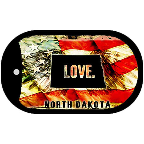 North Dakota Love Metal Novelty Dog Tag Necklace DT-8620