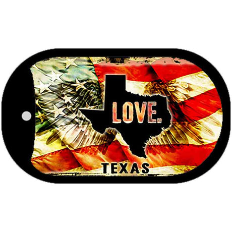 Texas Love Metal Novelty Dog Tag Necklace DT-8629