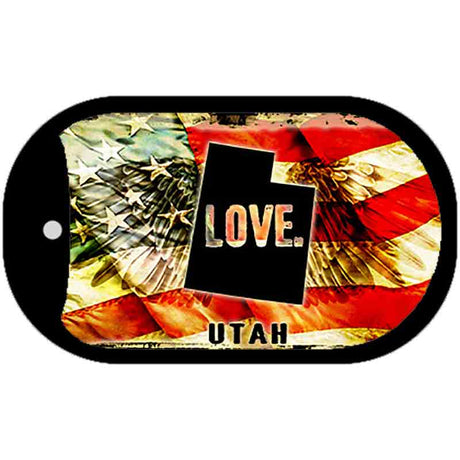 Utah Love Metal Novelty Dog Tag Necklace DT-8630