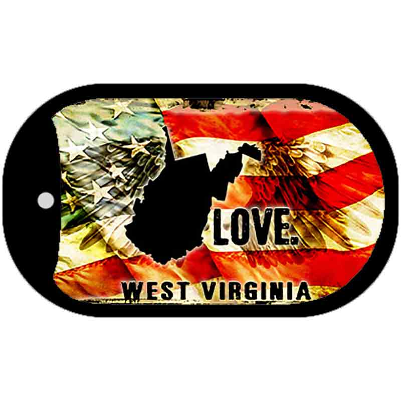 West Virginia Love Metal Novelty Dog Tag Necklace DT-8634