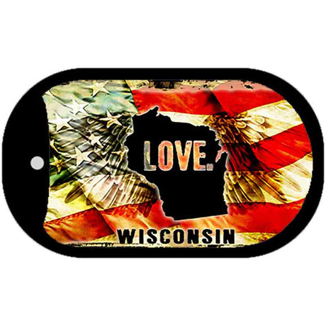 Wisconsin Love Metal Novelty Dog Tag Necklace DT-8635