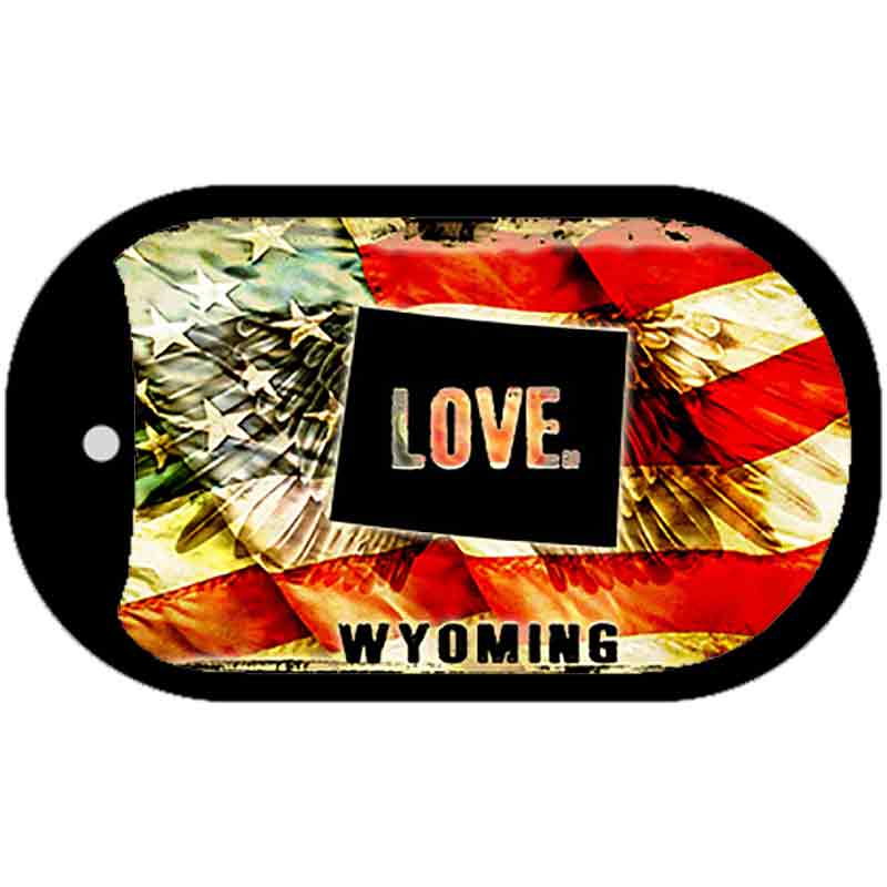 Wyoming Love Metal Novelty Dog Tag Necklace DT-8636