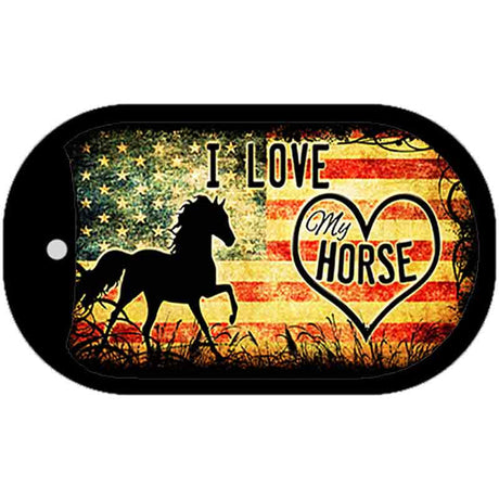 I Love My Horse Novelty Metal Dog Tag Necklace DT-8637