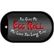 Egg Roll Novelty Metal Dog Tag Necklace DT-8640