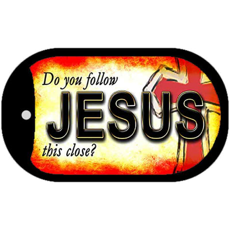 Follow Jesus Novelty Metal Dog Tag Necklace DT-8645