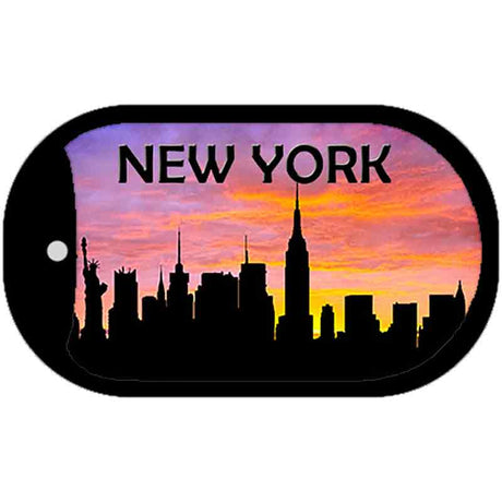 New York Silhouette Novelty Metal Dog Tag Necklace DT-8704