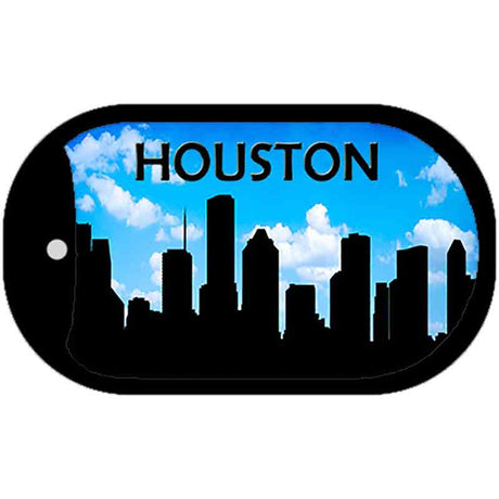 Houston Silhouette Novelty Metal Dog Tag Necklace DT-8708