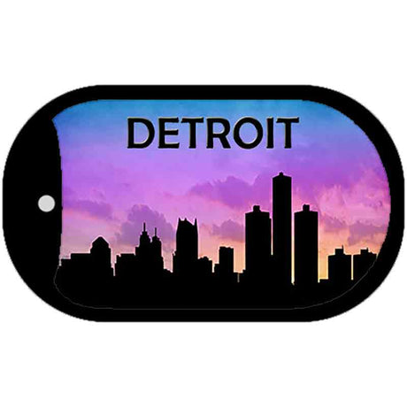 Detroit Silhouette Novelty Metal Dog Tag Necklace DT-8727