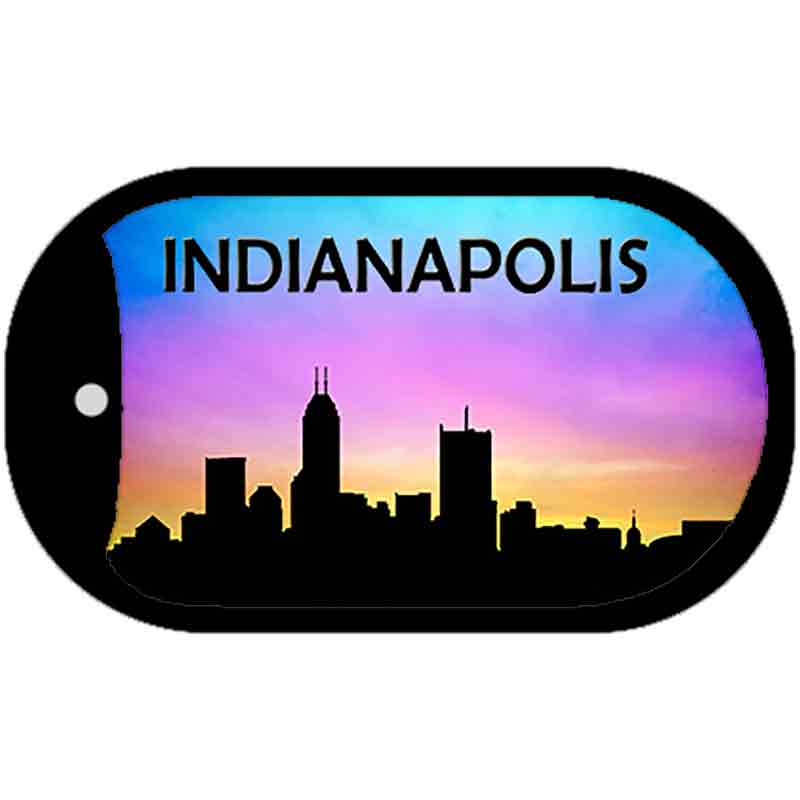 Indianapolis Silhouette Novelty Metal Dog Tag Necklace DT-8728