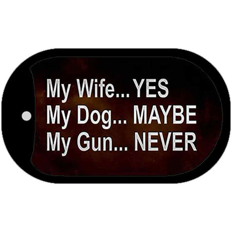 My Gun Novelty Metal Dog Tag Necklace DT-8806