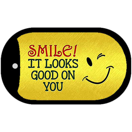 Smile Looks Good Novelty Metal Dog Tag Necklace DT-8824