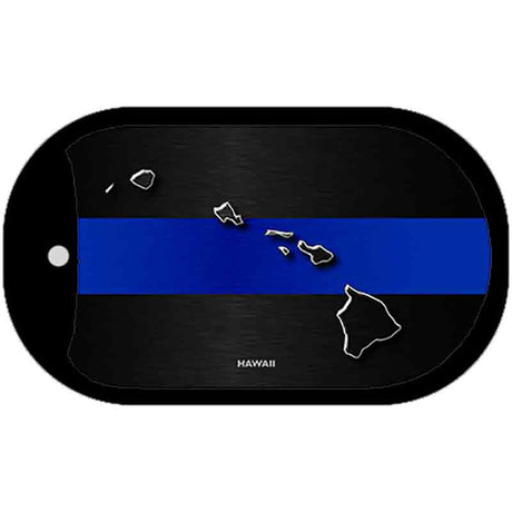 Hawaii Thin Blue Line Novelty Dog Tag Necklace DT-8893