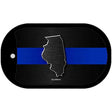 Illinois Thin Blue Line Novelty Dog Tag Necklace DT-8895