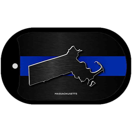 Massachusetts Thin Blue Line Novelty Dog Tag Necklace DT-8903