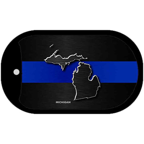 Michigan Thin Blue Line Novelty Dog Tag Necklace DT-8904