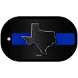 Texas Thin Blue Line Novelty Dog Tag Necklace DT-8925