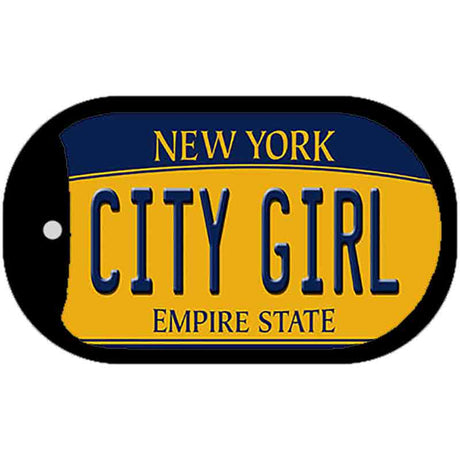 City Girl New York Novelty Metal Dog Tag Necklace DT-8972