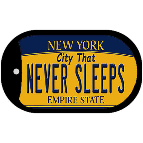 Never Sleeps New York Novelty Metal Dog Tag Necklace DT-8977