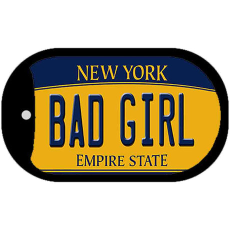 Bad Girl New York Novelty Metal Dog Tag Necklace DT-8986