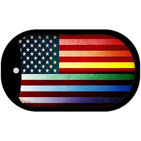 American Flag Rainbow Novelty Metal Dog Tag Necklace DT-9002