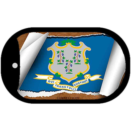 Connecticut State Flag Scroll Metal Novelty Dog Tag Necklace DT-9013