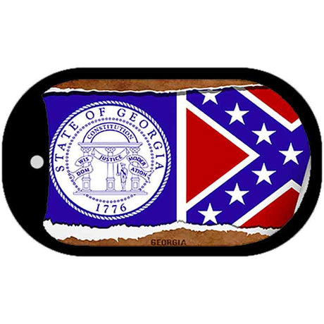 Georgia State Flag Scroll Metal Novelty Dog Tag Necklace DT-9016