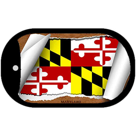 Maryland State Flag Scroll Metal Novelty Dog Tag Necklace DT-9026