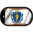 Massachusetts State Flag Scroll Metal Novelty Dog Tag Necklace DT-9027