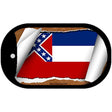 Mississippi State Flag Scroll Metal Novelty Dog Tag Necklace DT-9030