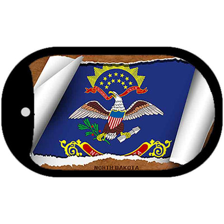 North Dakota State Flag Scroll Metal Novelty Dog Tag Necklace DT-9040