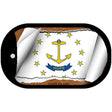 Rhode Island State Flag Scroll Metal Novelty Dog Tag Necklace DT-9045