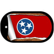 Tennessee State Flag Scroll Metal Novelty Dog Tag Necklace DT-9048