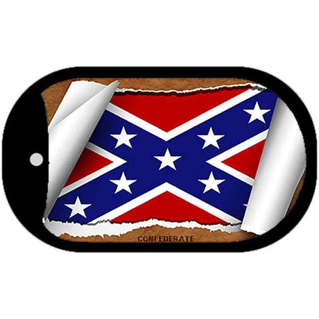 Confederate State Flag Scroll Metal Novelty Dog Tag Necklace DT-9057