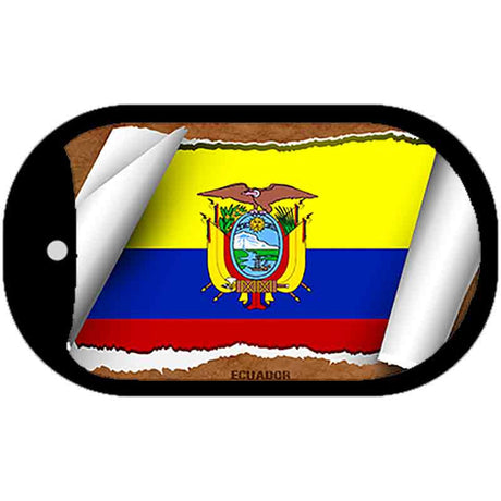 Ecuador Flag Scroll Metal Novelty Dog Tag Necklace DT-9062