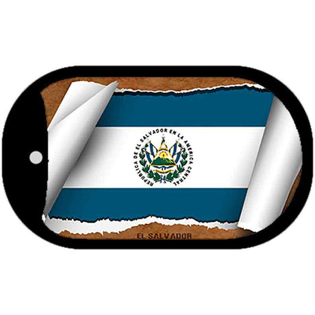 El Salvador Flag Scroll Metal Novelty Dog Tag Necklace DT-9065