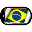 Brazil Flag Scroll Metal Novelty Dog Tag Necklace DT-9068