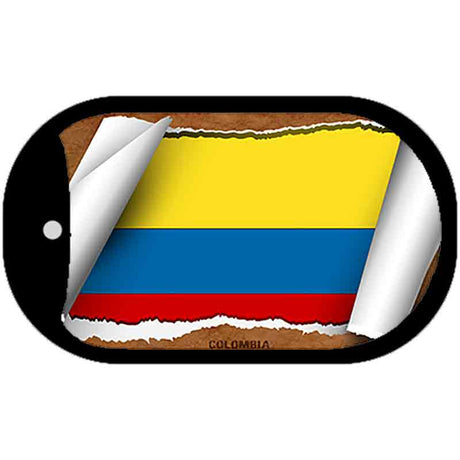 Colombia Flag Scroll Metal Novelty Dog Tag Necklace DT-9069