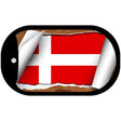 Denmark Flag Scroll Metal Novelty Dog Tag Necklace DT-9070