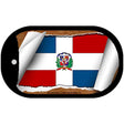 Dominican Republic Flag Scroll Metal Novelty Dog Tag Necklace DT-9071