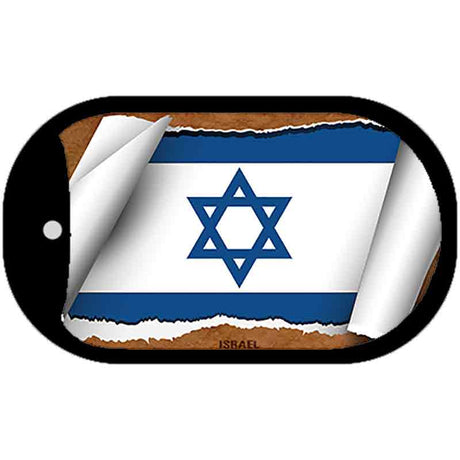 Israel Flag Scroll Metal Novelty Dog Tag Necklace DT-9078